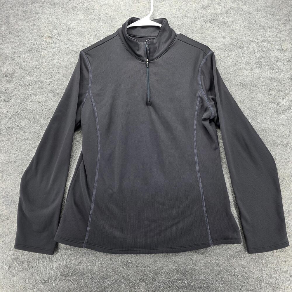 Spyder Pullover Mens L Black Long Sleeve 1/4 Zip Mock Neck Skiing Base Layer